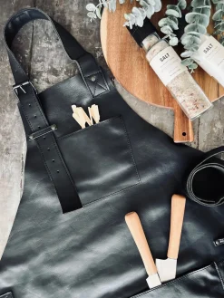 Skindforklæde – Sort bøffellæder