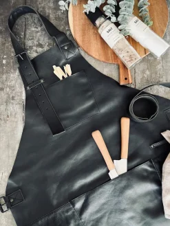 Skindforklæde – Sort bøffellæder