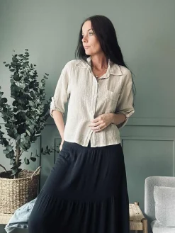 Skjorte Milla - Hørmix beige