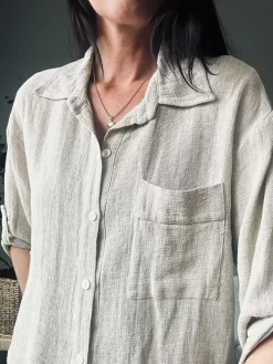 Skjorte Milla - Hørmix beige