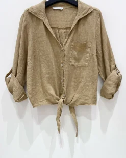 Skjorte NALA camel - 100% hør