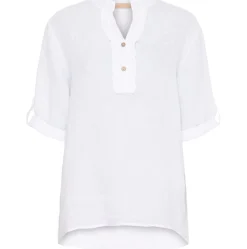 Skjortebluse Vera hørmix - Hvid