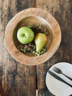 Skål af teakrod – Medium