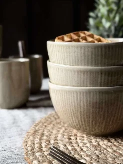 Skål Lydia keramik - Sæt med 4 stk Beige