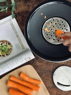 Skål med snittelåg - Rustfrit stål