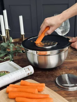 Skål med snittelåg - Rustfrit stål