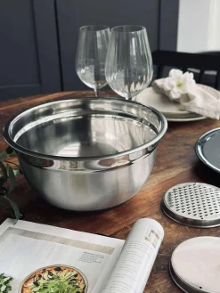 Skål med snittelåg - Rustfrit stål