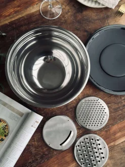 Skål med snittelåg - Rustfrit stål