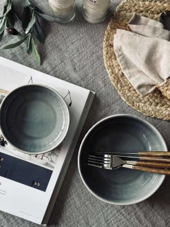 Skål VIGA strib stentøj - Blå