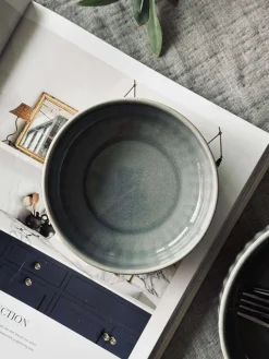 Skål VIGA strib stentøj - Blå