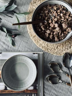 Skål VIGA strib stentøj - Grå