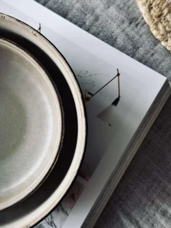 Skål VIGA strib stentøj - Mat brun 12cm