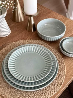 Skål VIGA strib stentøj - Mint flere størrelser