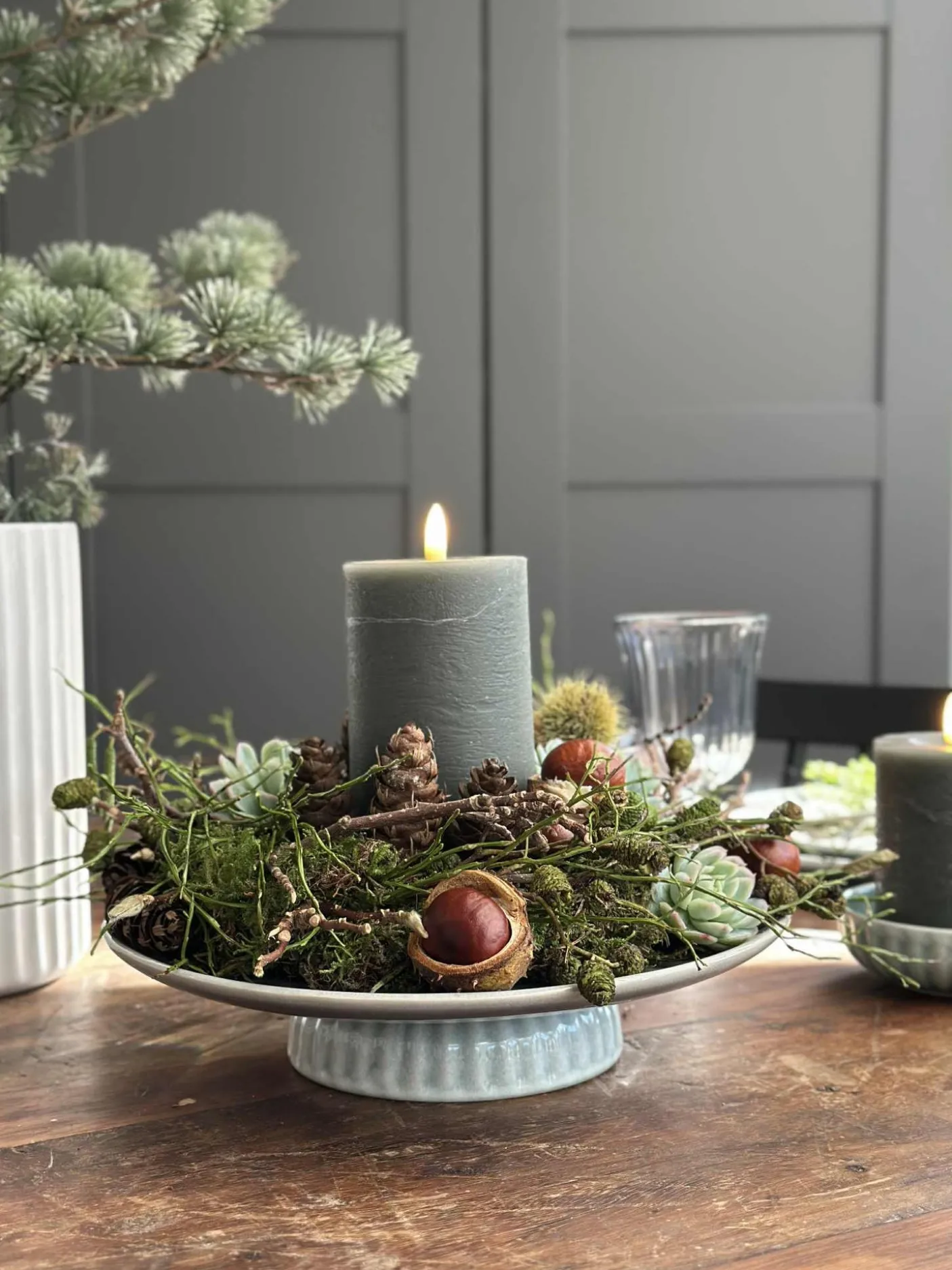 Skål VIGA strib stentøj - Mint flere størrelser