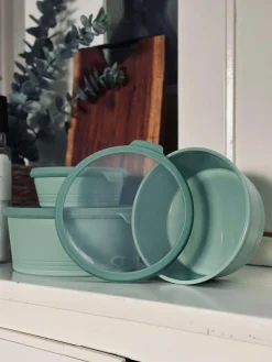 Skåle med låg - Sæt af 3 skåle Grøn