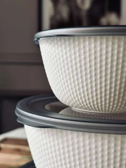 Skåle med låg - Sæt med 3 stk. White