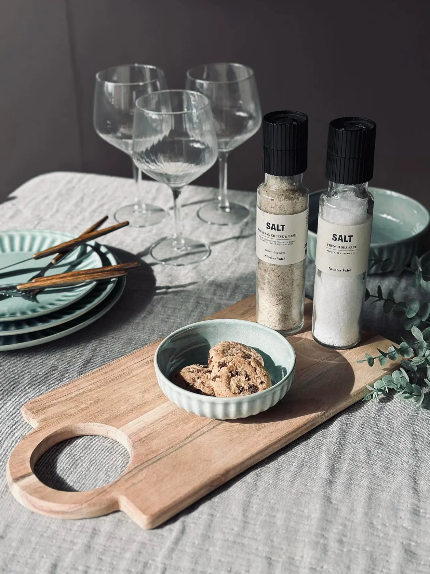 Skærebræt med rund håndtag - 40x20