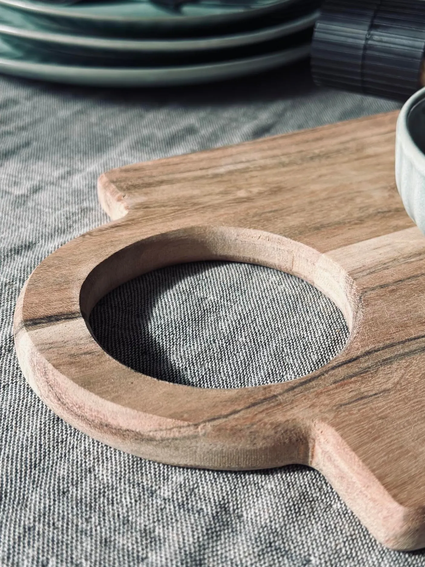 Skærebræt med rund håndtag - 40x20