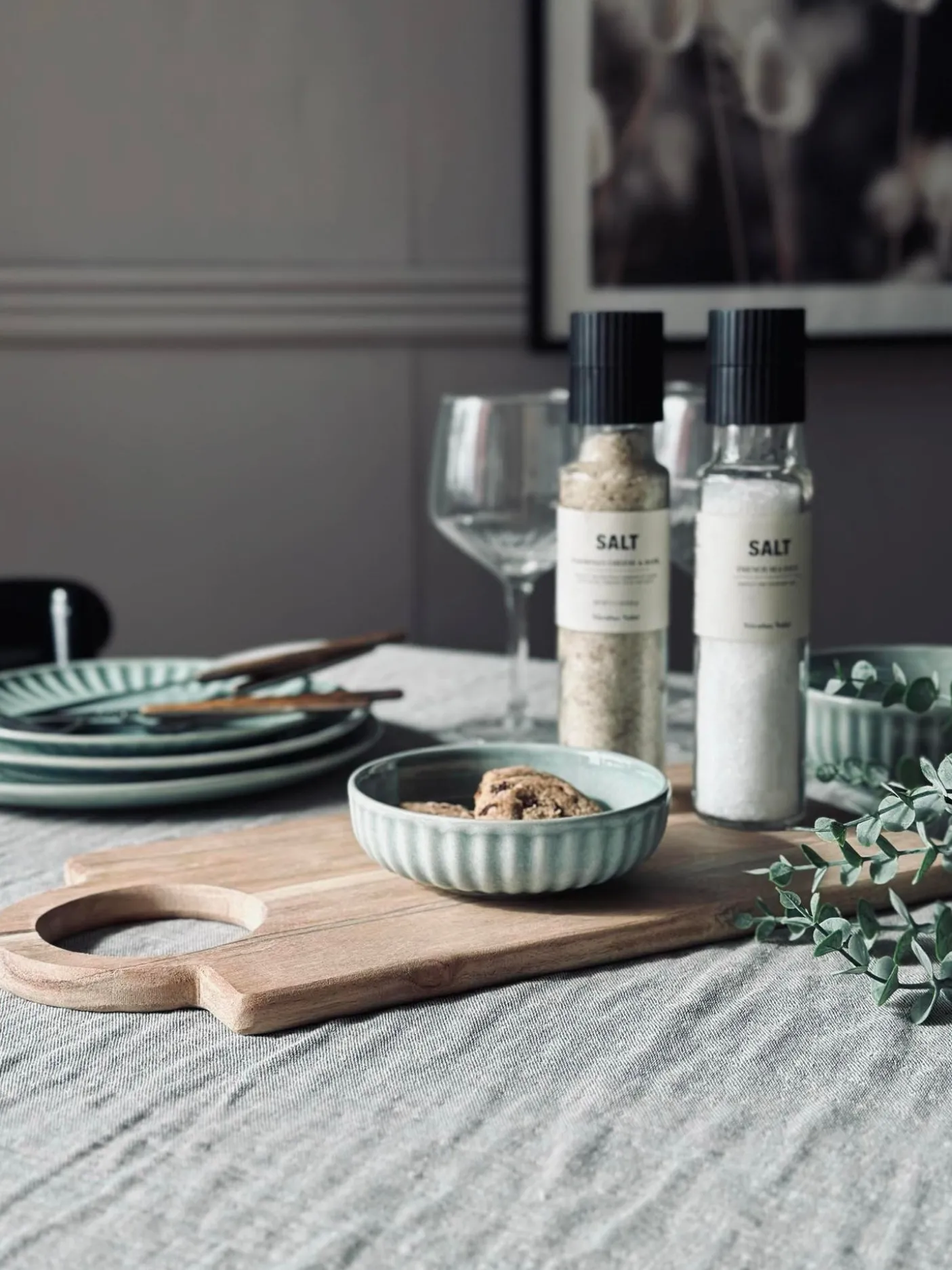 Skærebræt med rund håndtag - 40x20