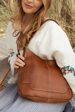 Skuldertaske Neri Small - Walnut