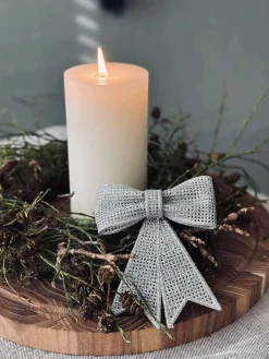 Sløjfe glitter - Silver