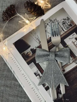 Sløjfe glitter - Silver