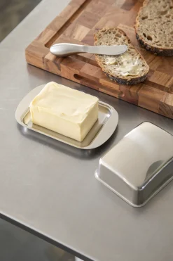 Smørboks med låg - Rustfrit stål