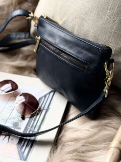 Smuk læder clutch - LADY Midnight Blue