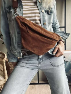 Smuk ruskindsbumbag - Cognac