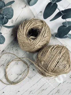 Snor til dekoration , 2 stk brun jute