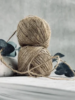 Snor til dekoration , 2 stk brun jute