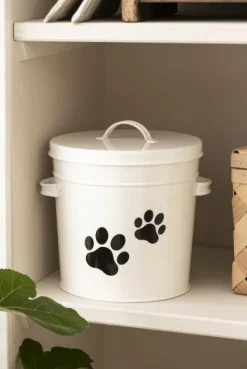 Spand m/låg hvid m/potemotiv - 5 liter