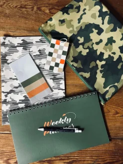 Sæt med notesbøger og taske - Army