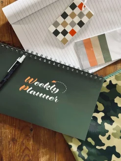 Sæt med notesbøger og taske - Army