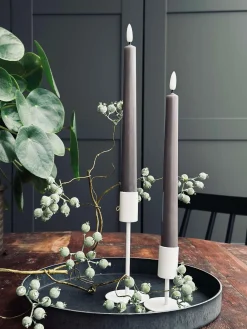 Stagelys / Sæt med 2 stk og fjernbetjening – Sand 24 cm