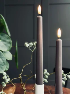 Stagelys / Sæt med 2 stk og fjernbetjening – Sand 24 cm