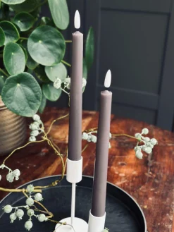 Stagelys / Sæt med 2 stk og fjernbetjening – Sand 24 cm