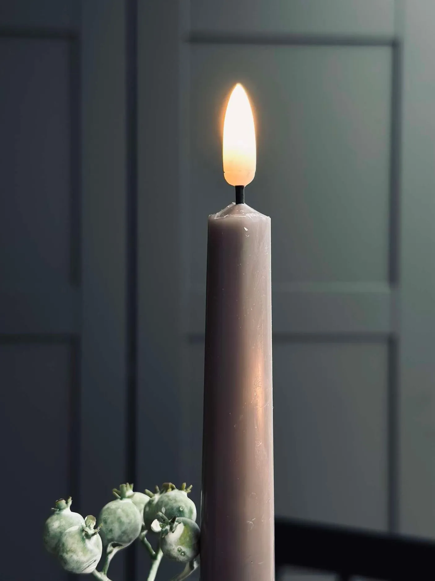 Stagelys / Sæt med 2 stk og fjernbetjening – Sand 24 cm