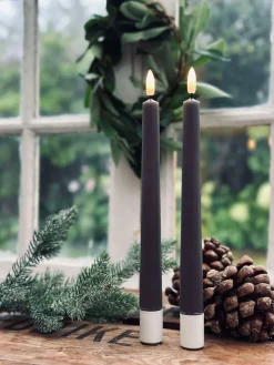 Stagelys / Sæt med 2 stk og fjernbetjening – Sand 24 cm