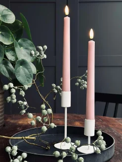 Stagelys / Sæt med 2 stk og fjernbetjening – Rosa 24 cm