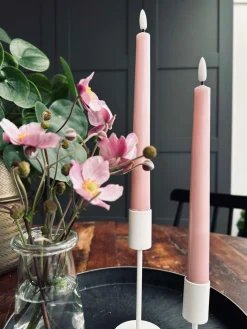 Stagelys / Sæt med 2 stk og fjernbetjening – Rosa 24 cm