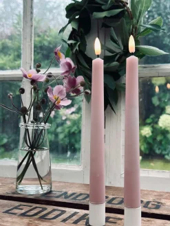 Stagelys / Sæt med 2 stk og fjernbetjening – Rosa 24 cm