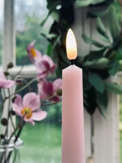 Stagelys / Sæt med 2 stk og fjernbetjening – Rosa 24 cm