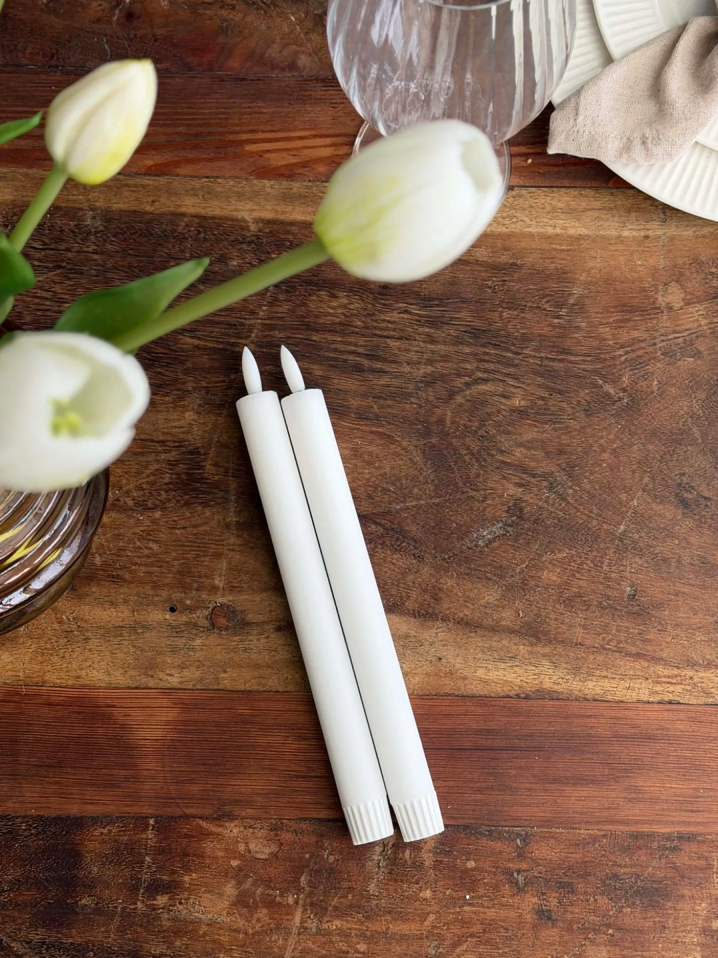 Stagelys Hvid 2 stk. - Flere størrelser