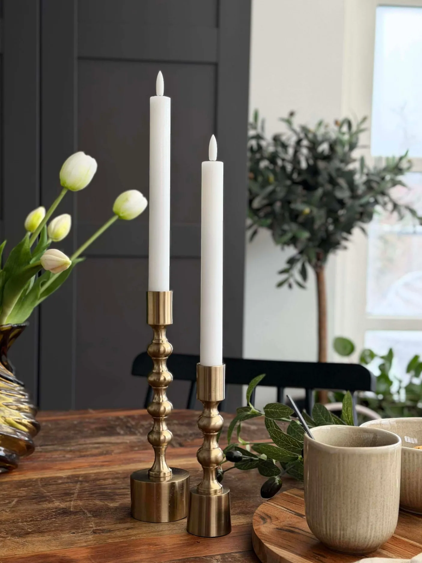 Stagelys Hvid 2 stk. - Flere størrelser