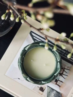 Stearinlys Lotus - Grøn Sage