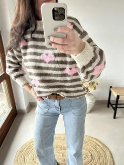 Strik - Beige striber