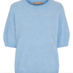 Strik med 3/4 ærmer - Sky