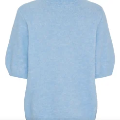 Strik med 3/4 ærmer - Sky