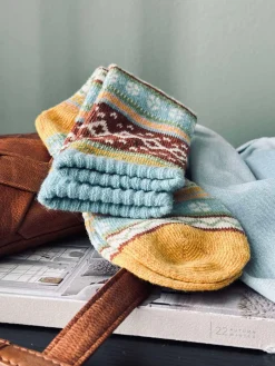 Strømper i flotte farver - Blue / yellow mix